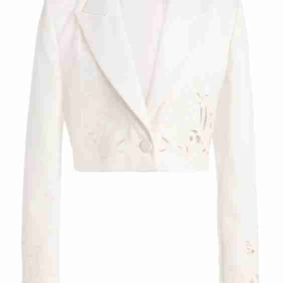 Eyelet Cropped Blazer