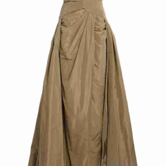 Bow-Embellished Taffeta Gown