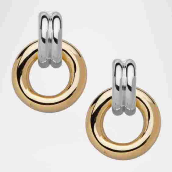 Gina Two-Tone Sterling Silver Doorknocker Earrings