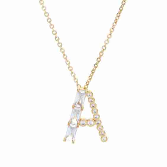 Mixed Crystal Initial Necklace