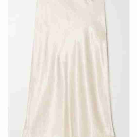 Washed-Satin Midi Skirt