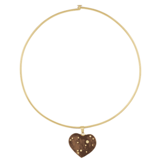 Walnut Studded Heart Pendant
