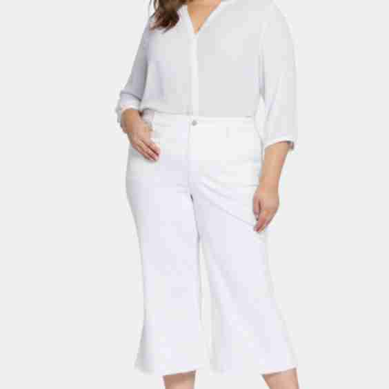 Patchie Wide Leg Capri Jeans In Petite Plus Size