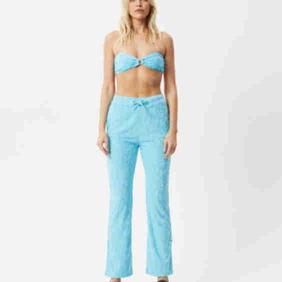 Womens Moon Terry Pant Blue Daisy