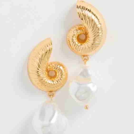 Baroque Pearl Drop Pierced Earrings