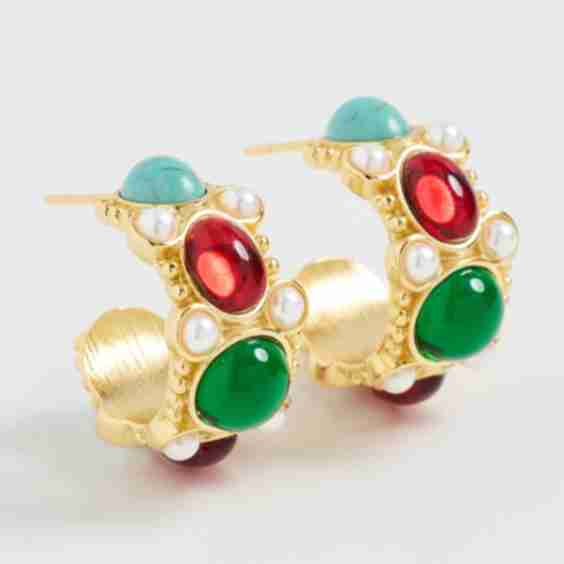 Pearl Hoop Pierced Earrings