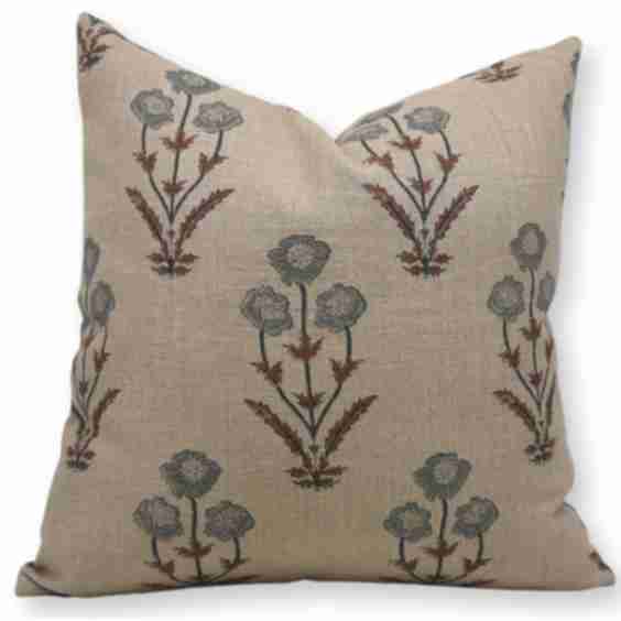 Fabritual Block Print Thick Linen Throw Pillow Covers