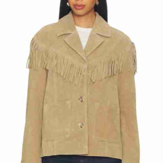 Suede Fringe Jacket 100% Leather