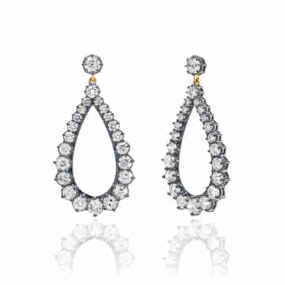 Blackened Diamond Chandelier Hoops
