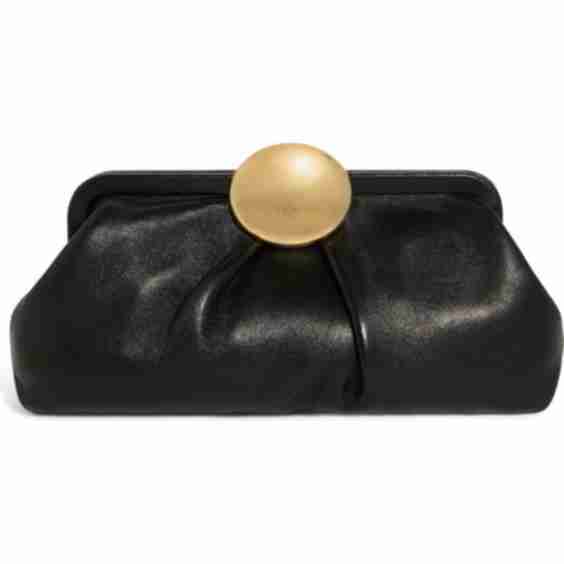 Full Circle Leather Frame Clutch
