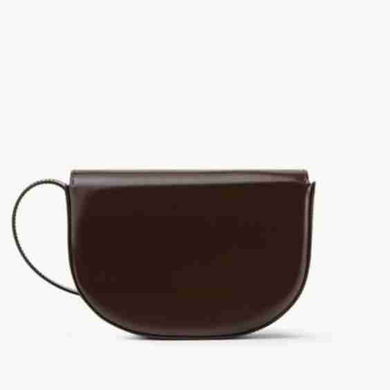 Saddle Bag With Sculptural Seal Glossy Brown