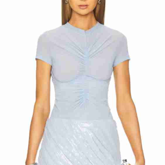 Mesh Gathering Baby Tee