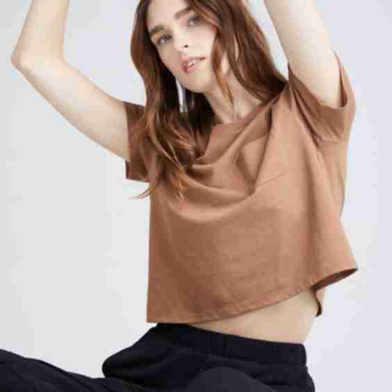 Pima Boxy Crop Tee