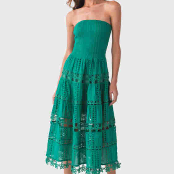 Eyelet Lace Tube Dress