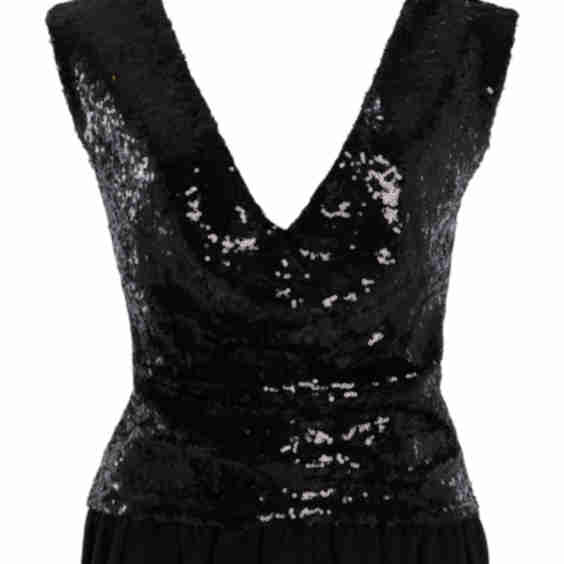 Exclusive Petal Sequined Open Back Top
