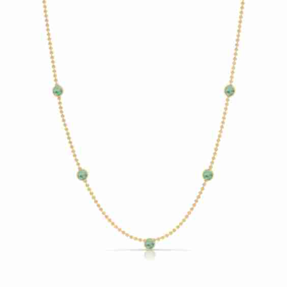 Quintet Birthstone Layering Necklace Yellow Gold