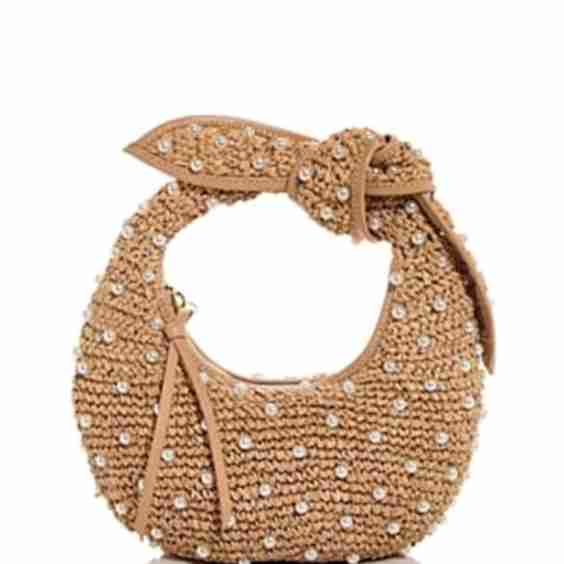 Josie Bling Raffia Top-Handle Bag