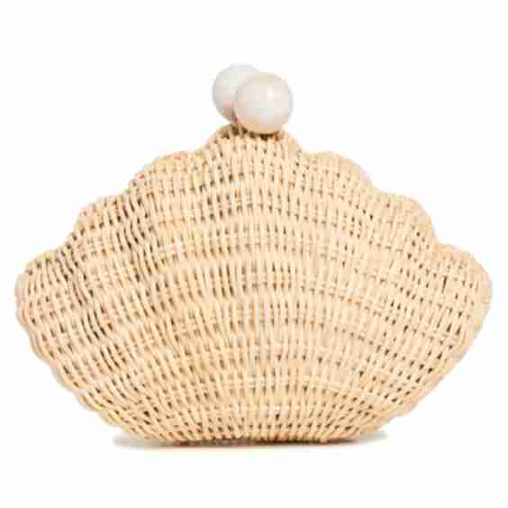 The Shell Minaudière Rattan Clutch