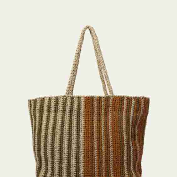 Kaya Striped Raffia Tote Bag