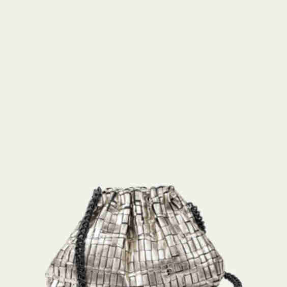 Game Mini Ribbon Metallic Shoulder Bag
