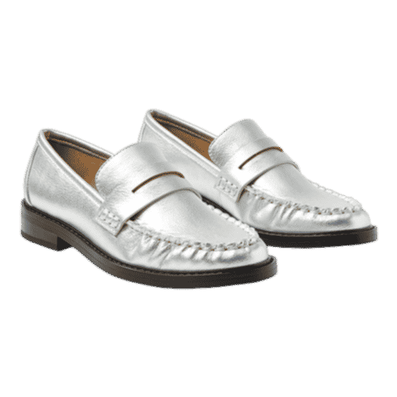 Metallic Modern Penny Loafers