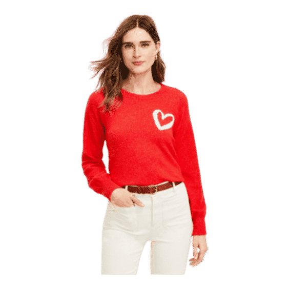 Heart Draped Sleeve Sweater