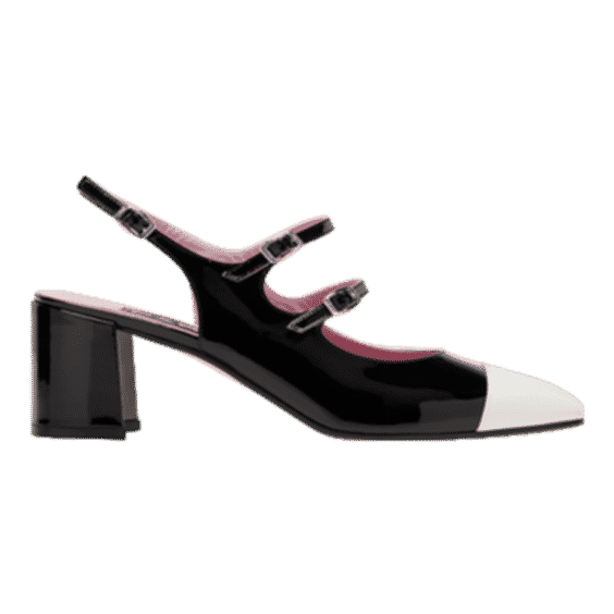 60mm Papaya patent leather slingbacks