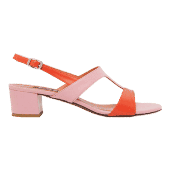 Romy Bicolor Leather Slingback Sandals