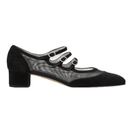 Kinight Mesh Buckle-Trio Ballerina Pumps