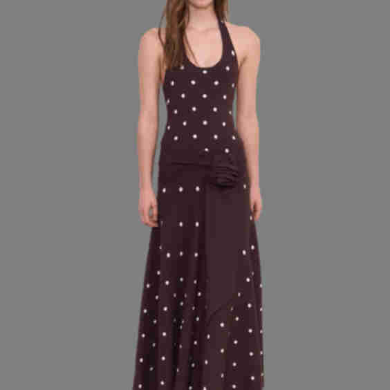 Waldorf Dress in Brown Polka Dress
