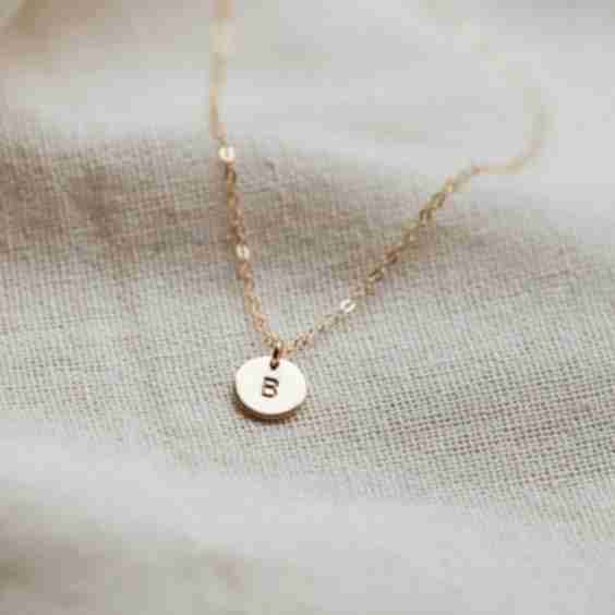 Tiny Dot Initial Necklace