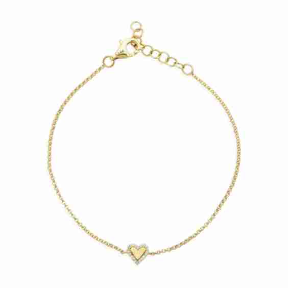 Pave Border Heart Bracelet