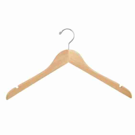 Contoured Wooden Coat Hanger - Light Wood