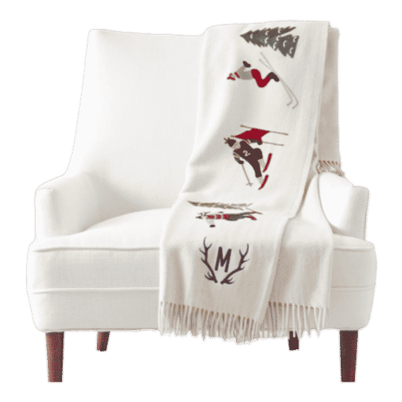 Hand Embroidered Wool Throw