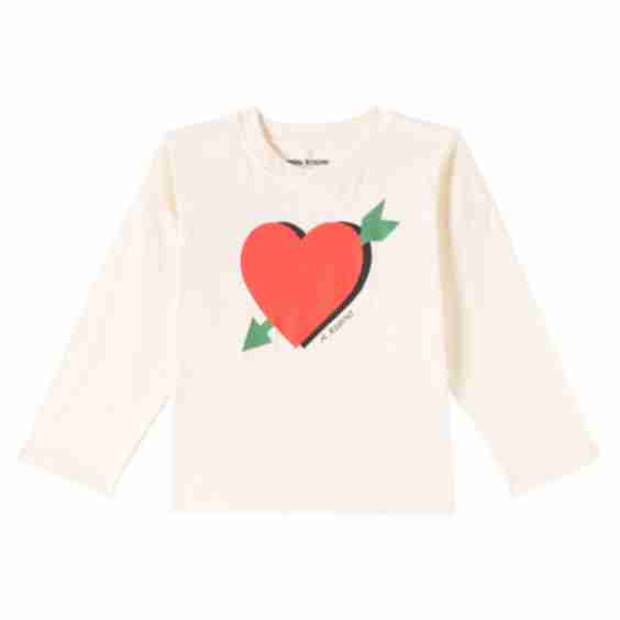 Arrowed Heart Printed Cotton Jersey Hoodie
