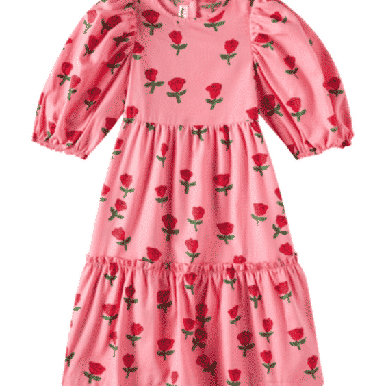 Puff Sleeve Cotton Poplin Dress