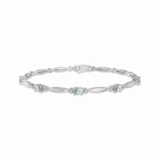 Oval-Cut & Lab-Created Sapphire Link Bracelet