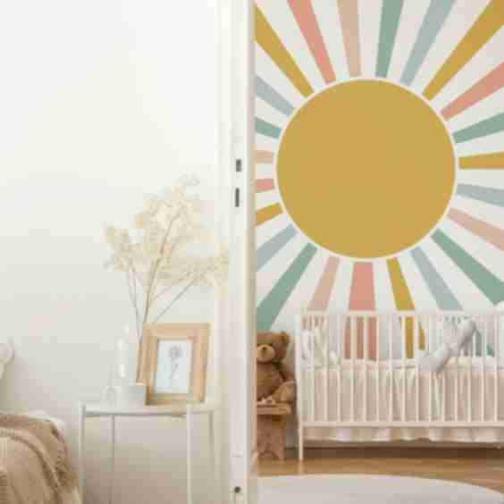 Boho Sun Nursery wallpaper