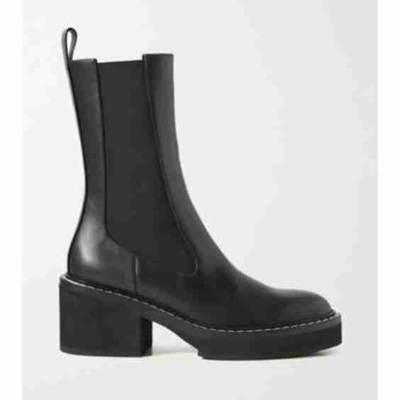 Black Calgary Leather Chelsea Boots