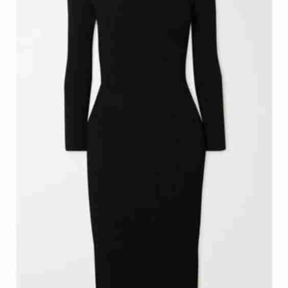 Matilda Off-The-Shoulder Ribbed-Knit Midi Dress