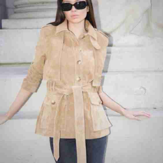 The Dora Suede Short Trench