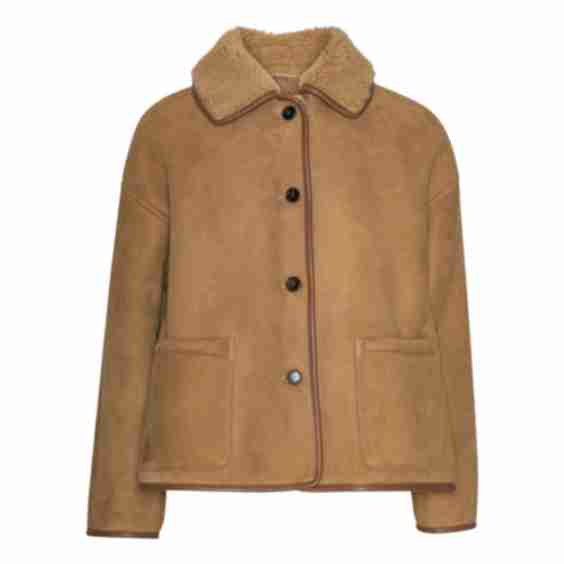 LEATHER BACK CURLY HAIR AVIS JACKET