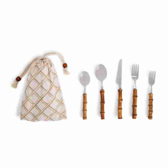 Natural Bamboo Flatware Service Set