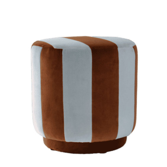 Gemma Velvet Deluxe Striped Ottoman Pouf