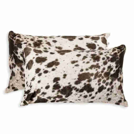 2 Pack Kobe Rectangular Cowhide Pillow Set