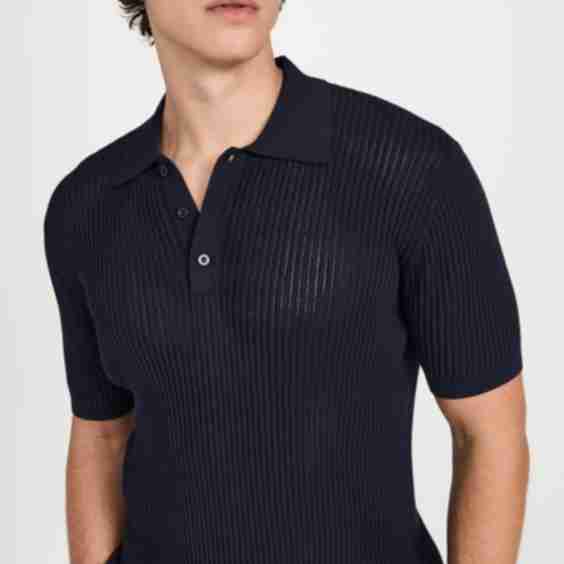 Vidal Cotton Blend Buttoned Polo Top