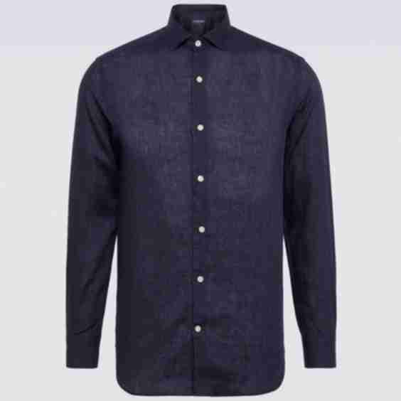 Long-Sleeved Linen Shirt