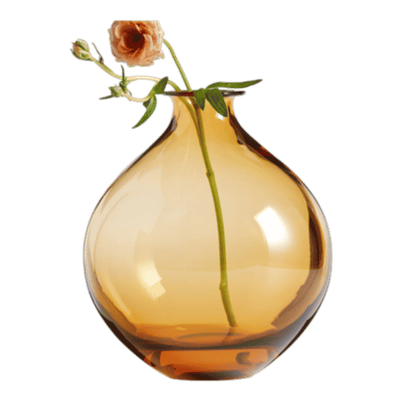 Aya Amber Glass Vase 10"