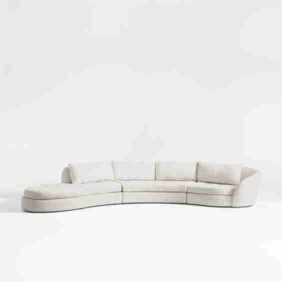 Sinuous 3-Piece Chaise Sectional Sofa by Athena Calderone