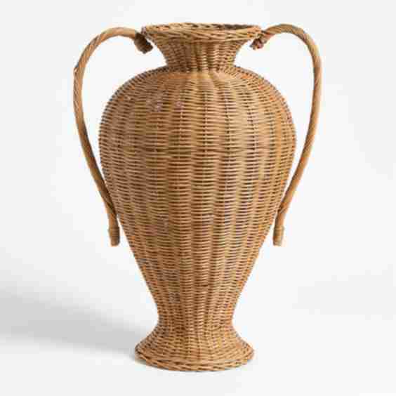 Alford Large Woven Rattan Double Handle Vase